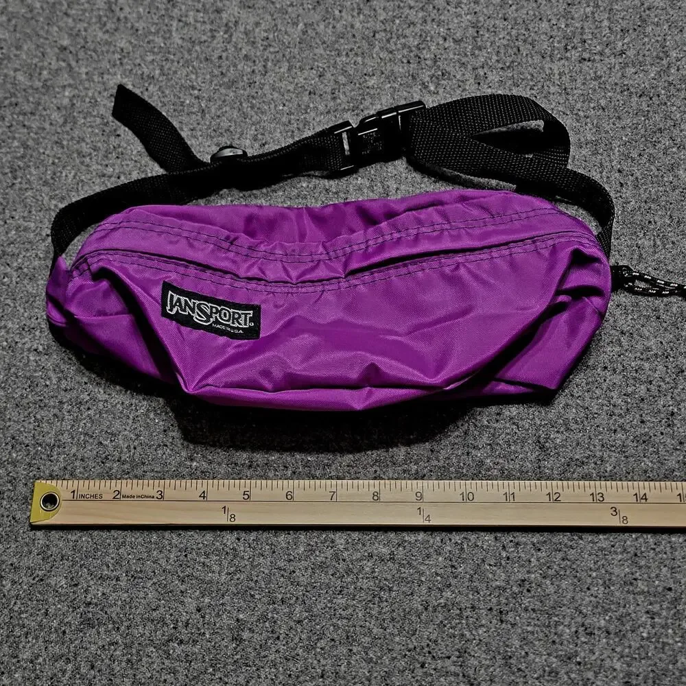 Vintage 80s 90s Jansport Fanny Pack Adult Unisex Purple Waist Bag Run Hike USA